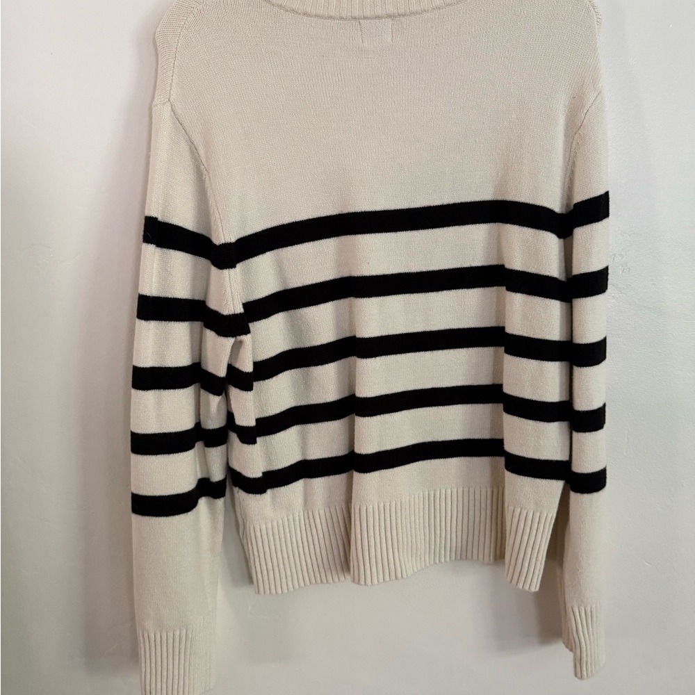 A New Day Striped Black and Cream Women's Sweater, size Medium - Picture 3 of 3